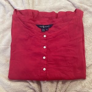Ralph Lauren sheer pink blouse. Women’s size 10